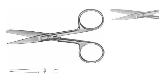 ХІРУРГ. НОЖИЦІ ПРЯМ. Г/Т 115MM